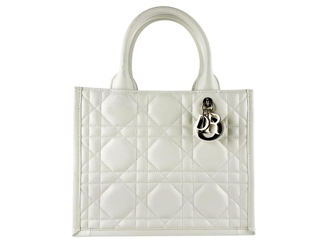 Book Tote em couro branco Christian Dior