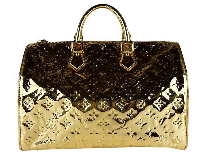 Bolsa Louis Vuitton Monogram Miroir Speedy 35 Dourado