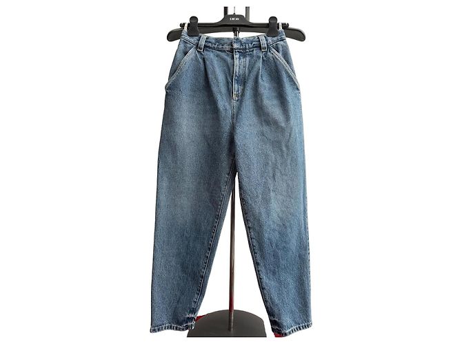 Abeille Dior Blue Denim Loose Fit Cargo Jeans
