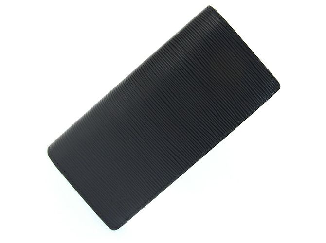 Louis Vuitton Epi Leather Portefeuille Brazza Bi-Fold Wallet Black