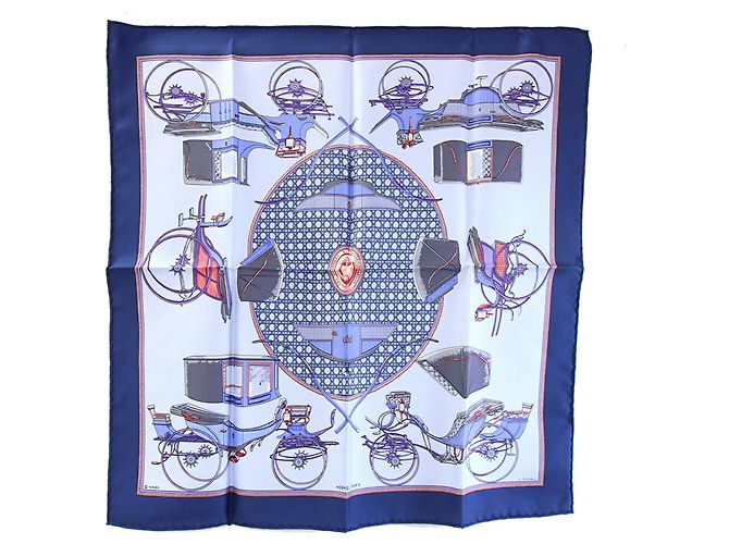 Sciarpa in seta Hermès - Les Voitures a Transformation Blu