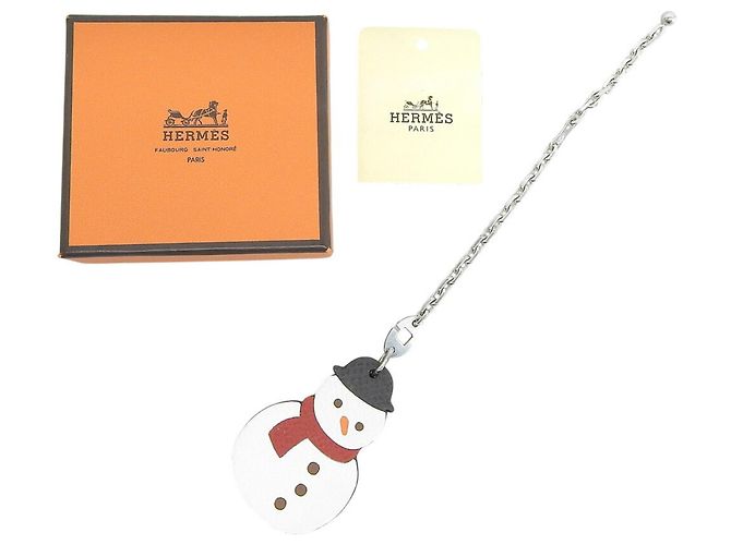 Hermès Charm per borsa Snowman Hermes Argento Bianco