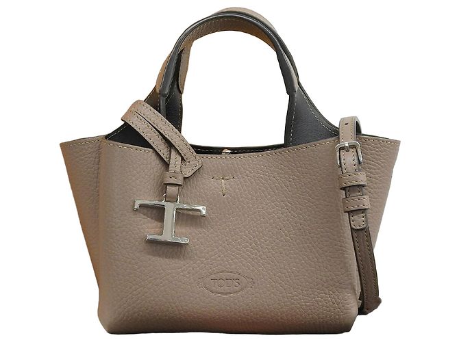 Borsa micro in pelle Tod's T-Timeless Beige