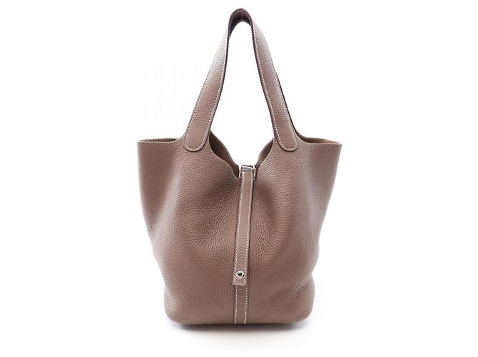 Hermès Bolsa Hermes Picotin Lock MM Etoupe Marrom