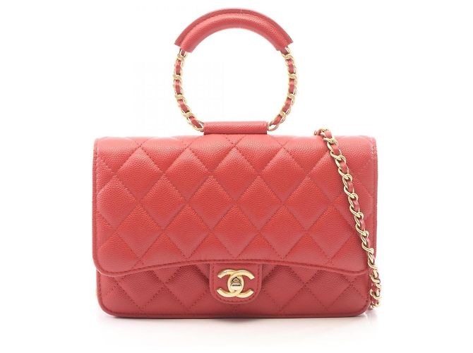Borsa a tracolla 2-way Chanel Matelassé Loop Handle Rosso