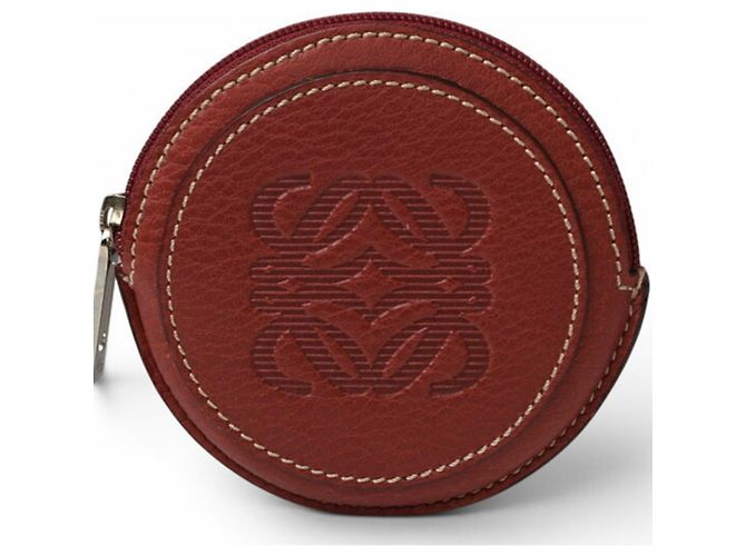 Loewe Bordeaux Leather Coin Purse Dark red