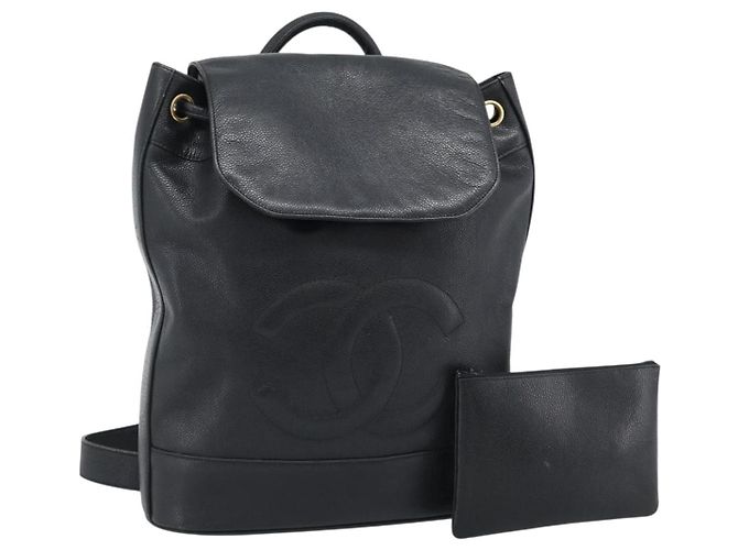 Borsa a Spalla CHANEL in Pelle 2way Nero Oro CC Auth mr2604V D'oro