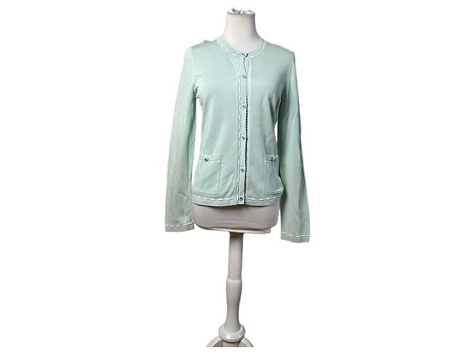 Vintage Courreges Baumwollmischung Cardigan Mintgrün L