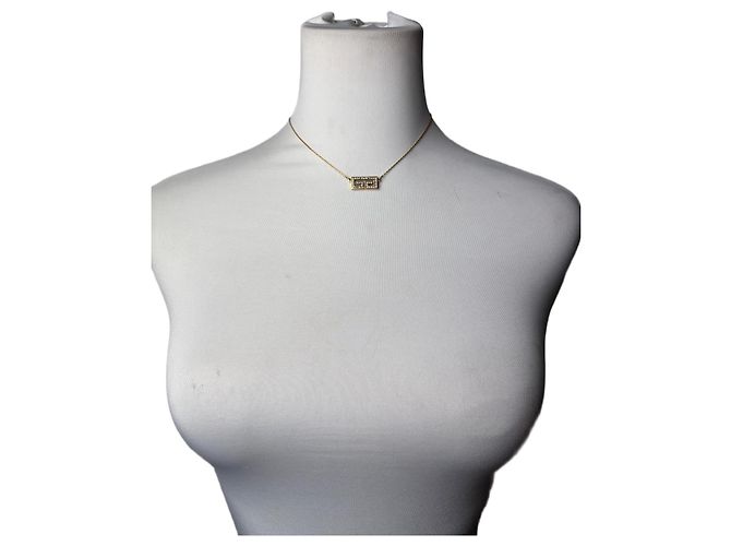 Vintage Givenchy Interlocking G Logo Strass Halskette Gold Golden