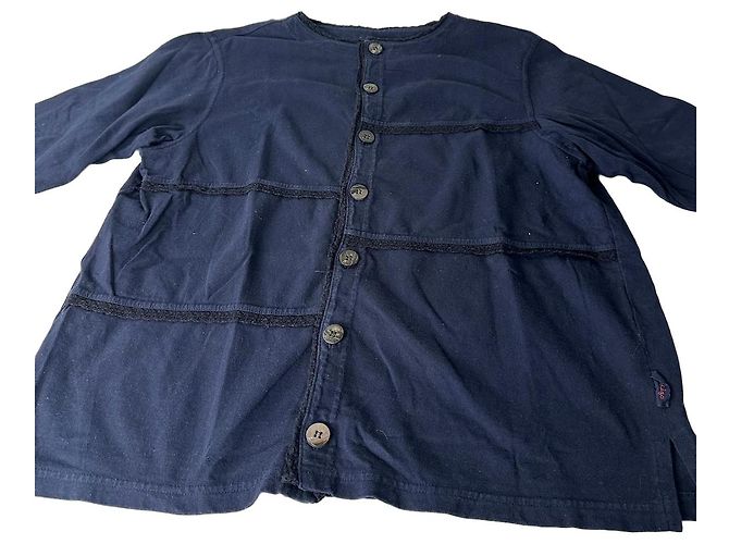 Autre Marque Vintage Issue Cotton Blend Jacket Navy Silver Buttons M Navy blue