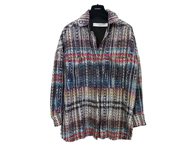 Chaqueta-camisa de tweed Rosal de IRO Negro Blanco Azul Multicolor Amarillo