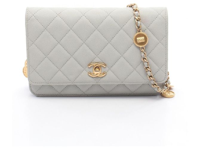 Bolsa Chanel Matelassé Cinza Marrom