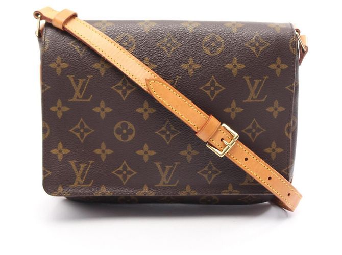 Borsa a tracolla Louis Vuitton Musette Tango Marrone Monogramma