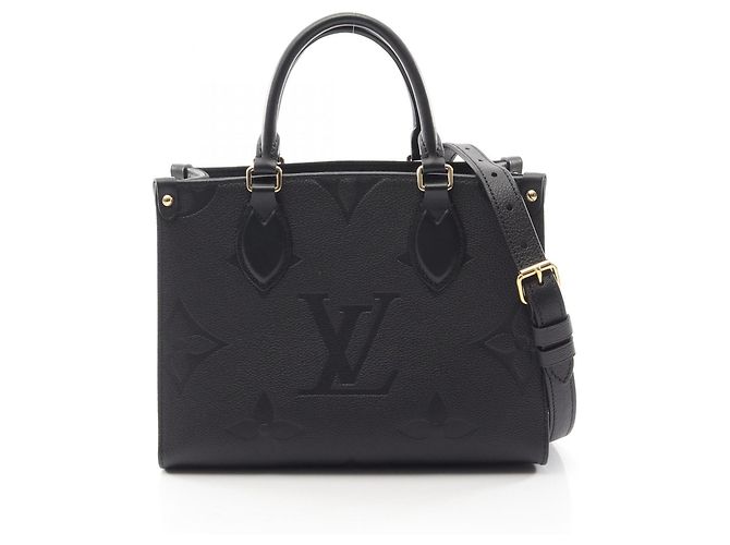 Bolsa 2 Way Louis Vuitton OnTheGo PM em couro Monogram Empreinte Preto