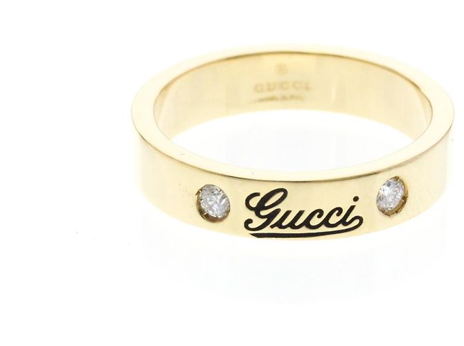 Anello Icon Print Gucci con diamanti D'oro