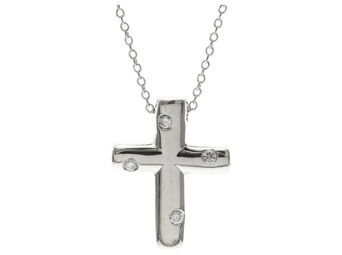 Tiffany & Co Tiffany Dots Cross Halskette Silber