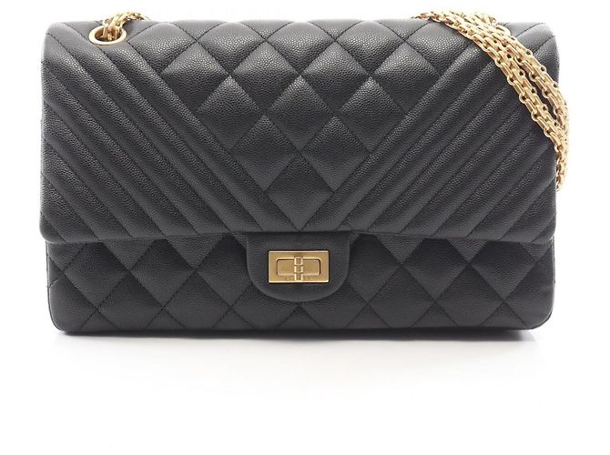 Borsa a tracolla Chanel 2.55 Matelassé V-stitch Double Flap Nero