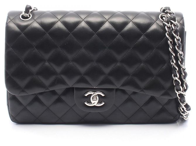 Borsa a tracolla Chanel Large Matelassé Double Flap Nero