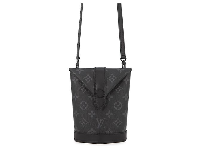 Louis Vuitton Monogram Eclipse Envelope Pouch Shoulder Bag Black