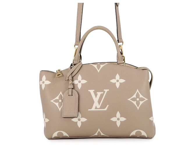 Borsa Louis Vuitton Bicolor Monogram Empreinte Petit Palais PM Grigio Crudo