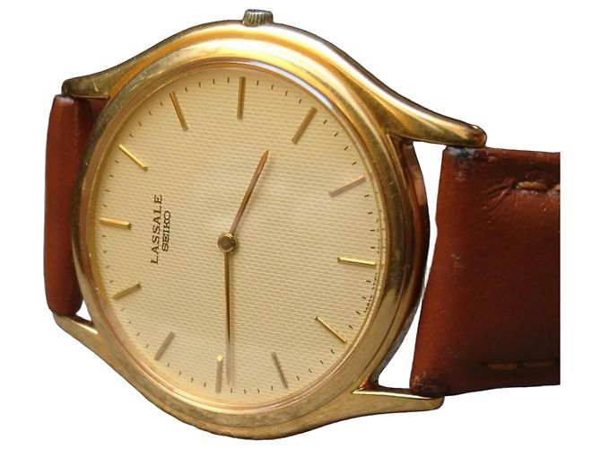 Seiko Lassale 2F50-0700 Relógio de Quartzo Dourado