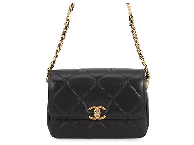Borsa a Spalla Chanel Matelassé Mini Flap Nero