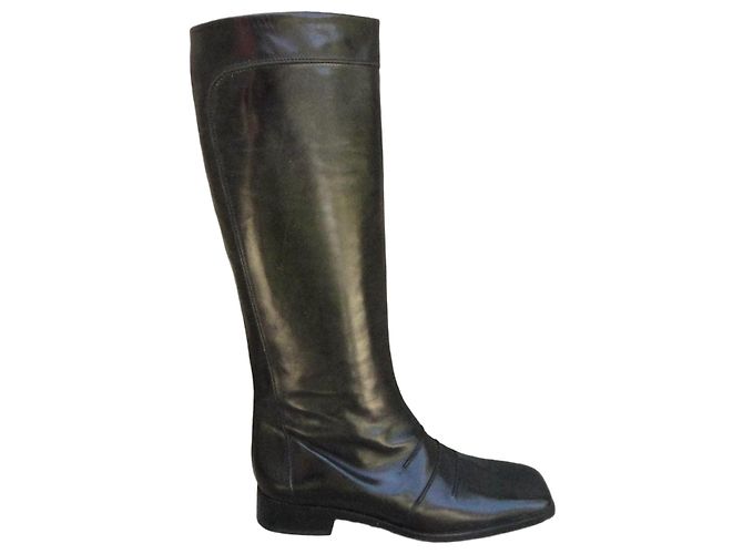 Bally Casland Black Leather High Boots