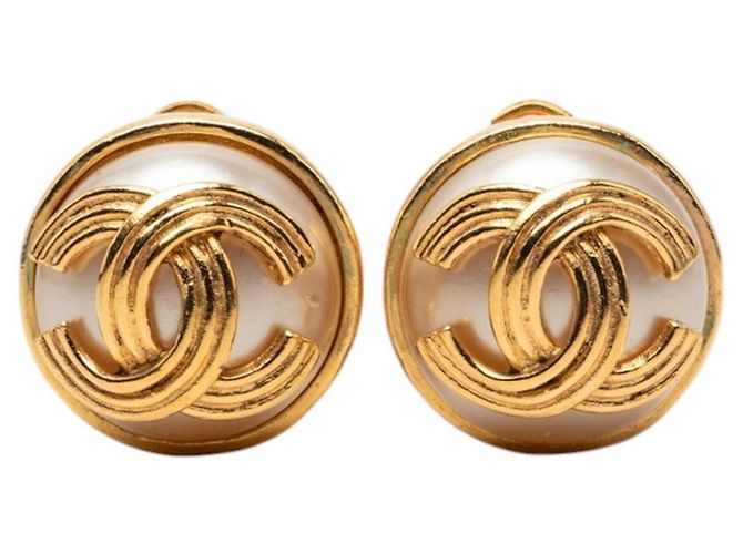 Timeless Orecchini a clip Chanel Coco Mark Vintage D'oro