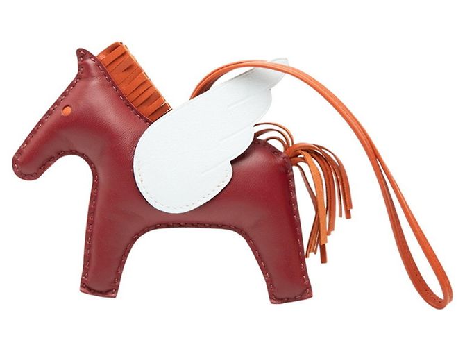 Hermès Accessorio per Borsa Charm Rodeo Pegasus MM Hermes Marrone Rosso Blu Bordò 