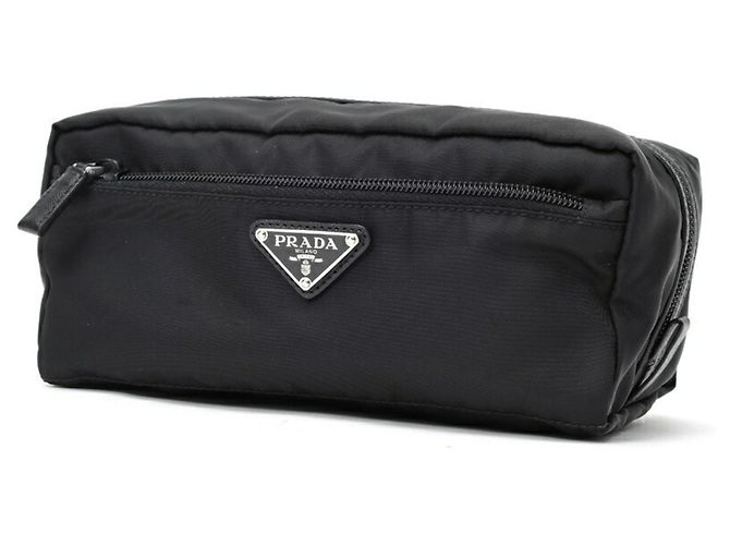 Saffiano Pochette de viaje de nylon Prada Negro