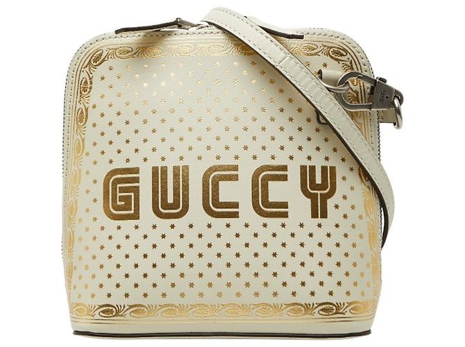 Bolsa Transversal Gucci x SEGA GUCCY Dourado Fora de branco