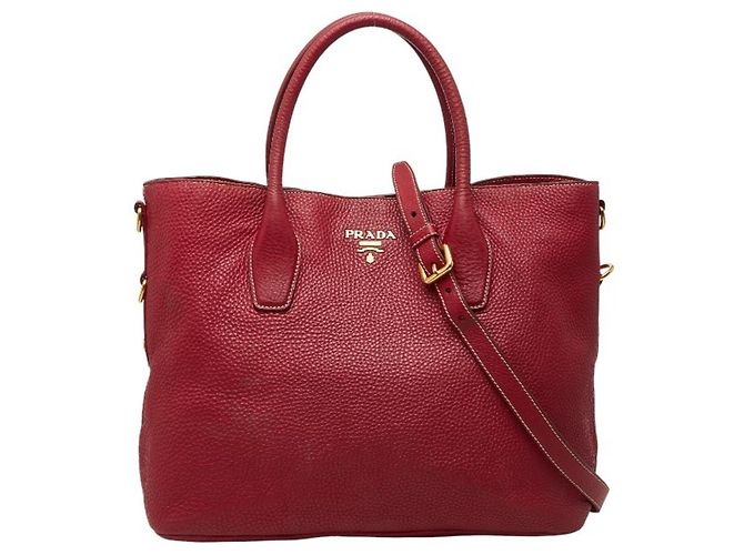 Tote e Borsa a Spalla in Pelle Rossa Prada Rosso