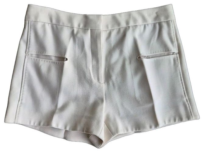 Shorts Carven bege em lã e viscose