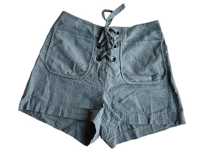 Shorts Eres em algodão cinza texturizado