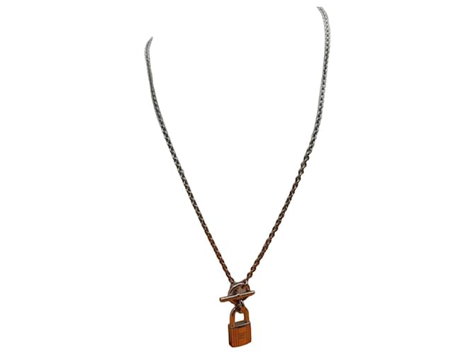 Collier Hermès Chaine d'Ancre Kelly Cadenas Argent Argenté 