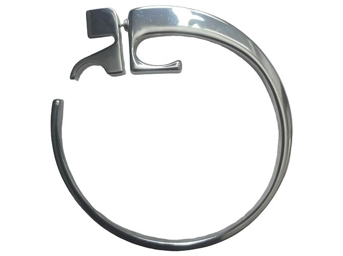 Courreges Courrèges Silver Mono-Loop AC Logo Earring
