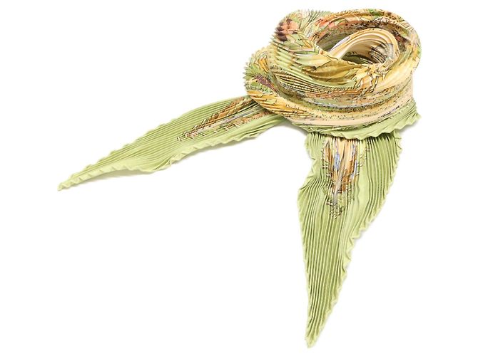 Hermès Sciarpa in Seta Plissé Amazonia Hermes Verde 
