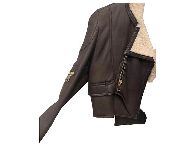 Givenchy Leder-Aviatorjacke Braun