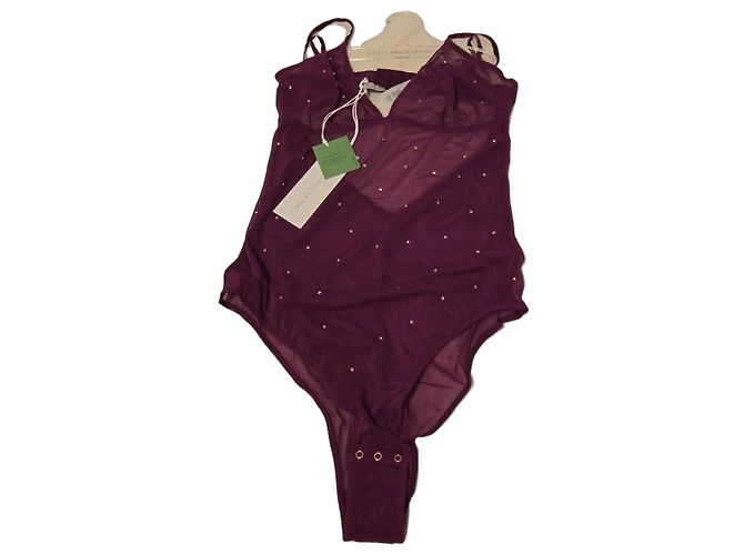 Stella Mc Cartney Body Stella McCartney en dentelle prune et strass Violet
