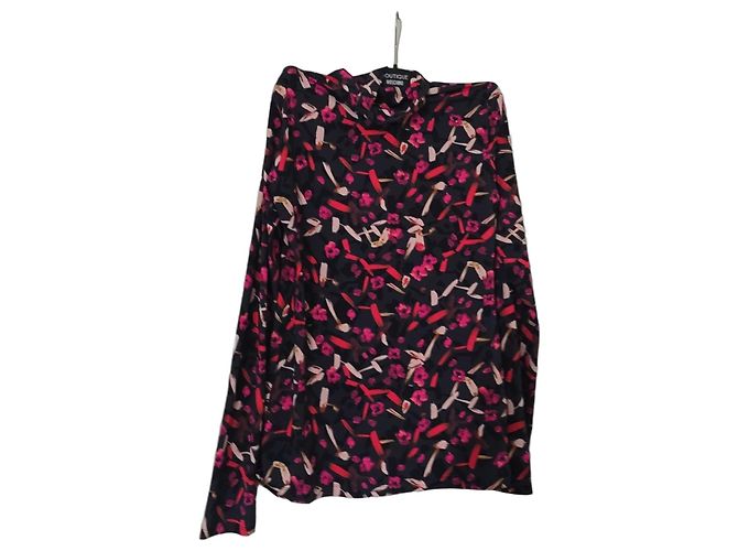 Blusa Dorothée Schumacher estampada de cuello alto Negro Rosa Roja