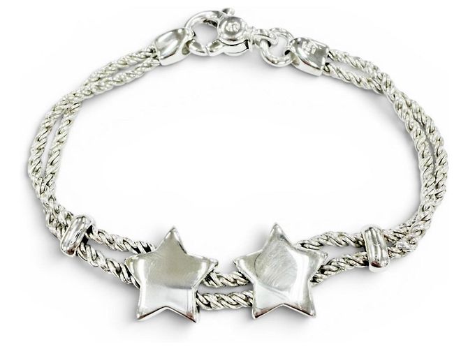 Tiffany & Co Bracciale Tiffany Vintage 925 Star Double Rope Argento