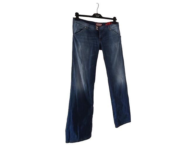 Vaqueros MET para mujer cintura alta corte recto - Azul