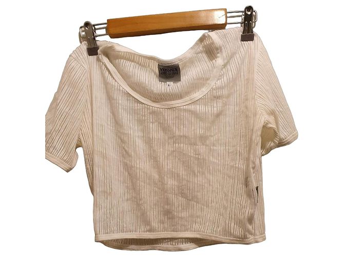 Versace Jeans Couture T-shirt bianca a coste Bianco