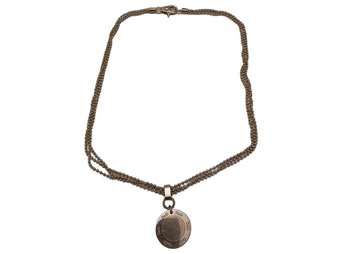 Colar D&G em metal prateado Prata