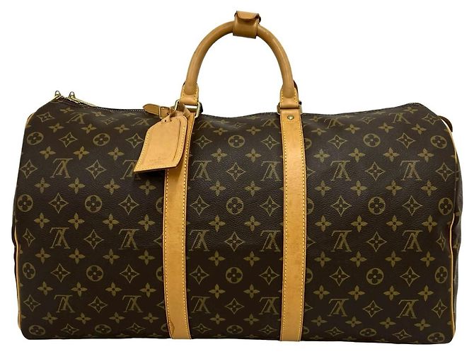 Louis Vuitton Vintage Keepall 50 Monogram Leather Boston Bag Marrom