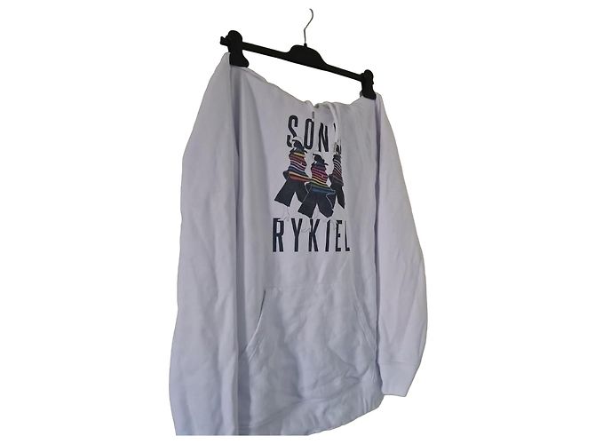 Sonia Rykiel Sudadera con Capucha Blanca Estampado Blanco