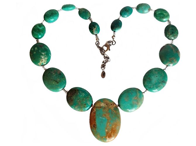 Autre Marque Collana Statement Barse 925 Turchese