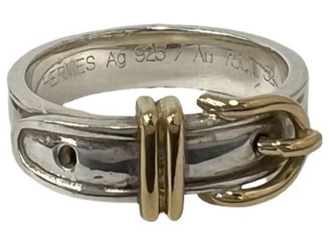 Hermès Cintura Band Ring Hermes Argento D'oro 