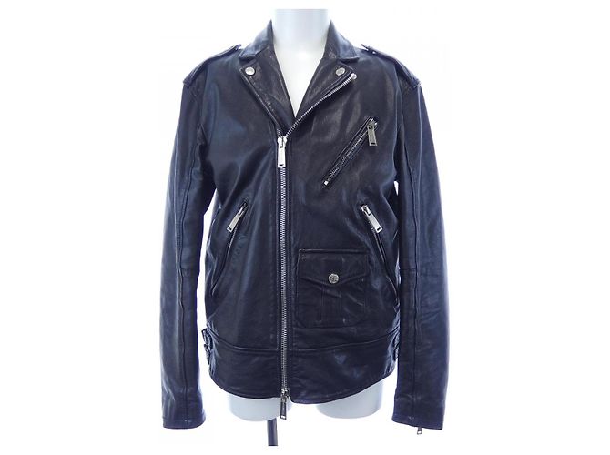 Autre Marque Giacca in pelle Riders Dsquared2 S74AM0956 Nero