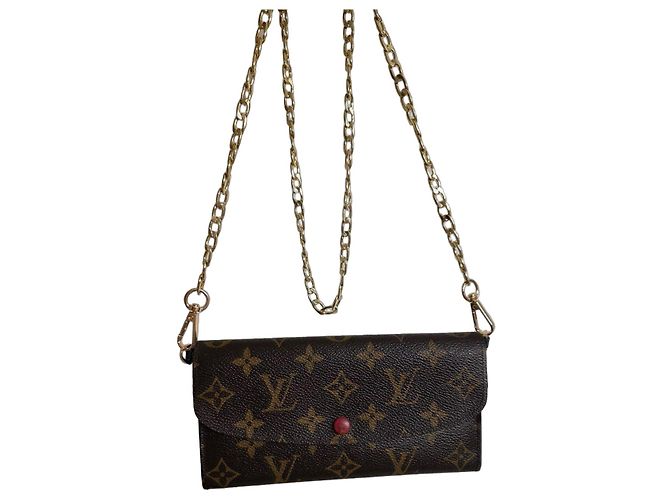 Louis Vuitton Monogram Chain Wallet Brown